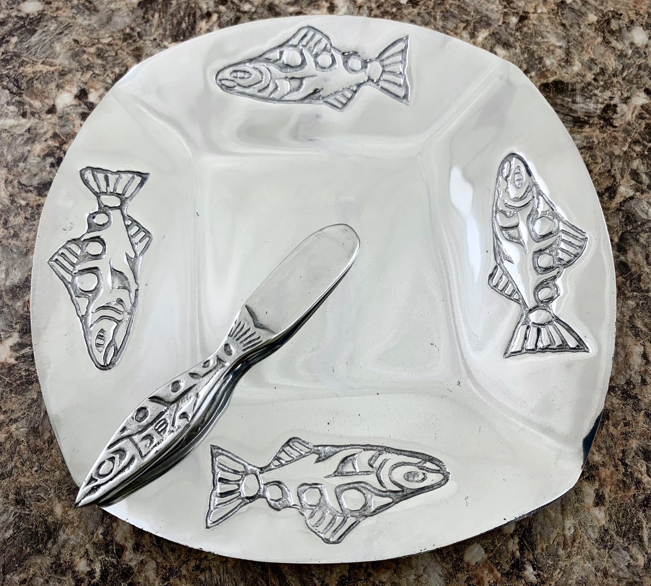 Pewter Fish Serving Tray