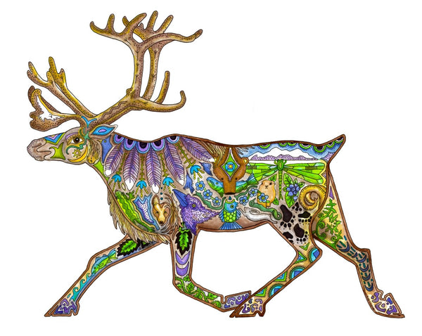 Caribou Art Card by Sue Coccia