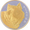 Wolf face Medallion with 24K Gold Relief