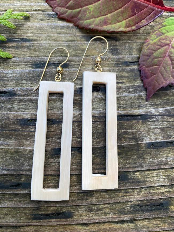 Mammoth Ivory Rectangle Earrings