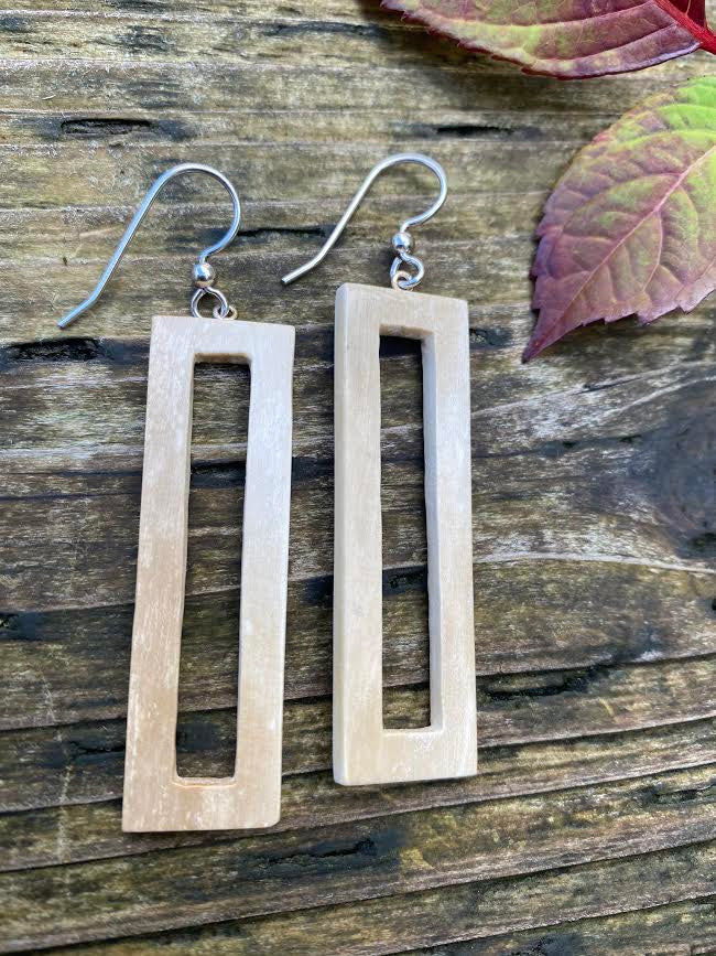 Mammoth Ivory Rectangle Earrings