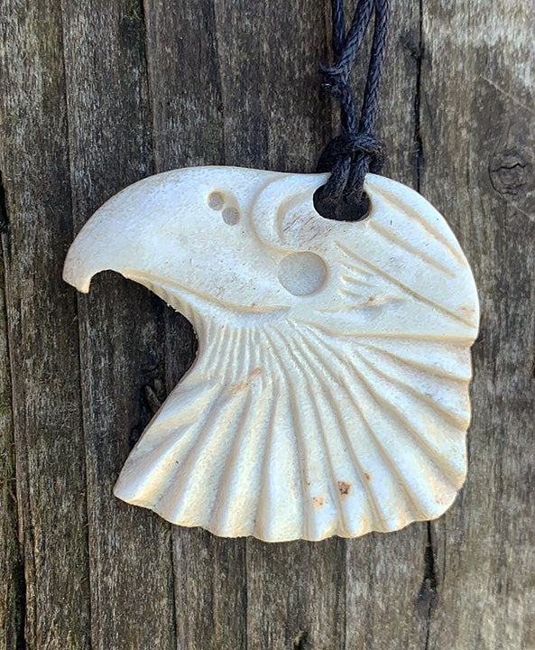 Moose Antler Carved Necklace - Eagle