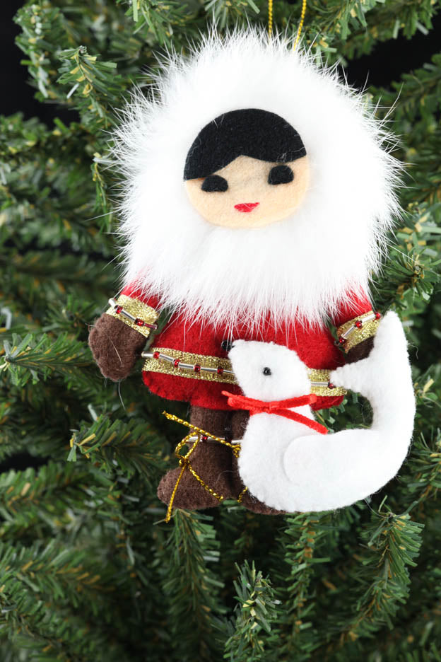 Eskimo Child with Seal Ornament