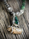 Turquoise Necklace with Ivory Pendant - 18"