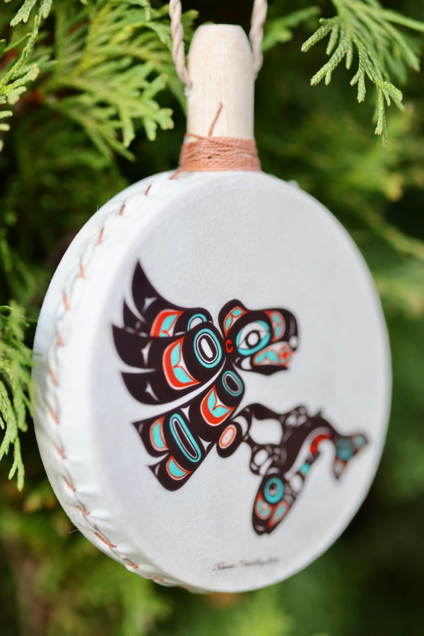 Eagle & Salmon Drum Ornament