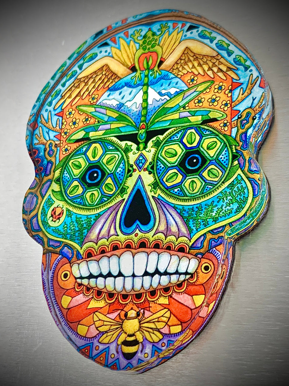 Sugar Skull Magnet by Sue Coccia