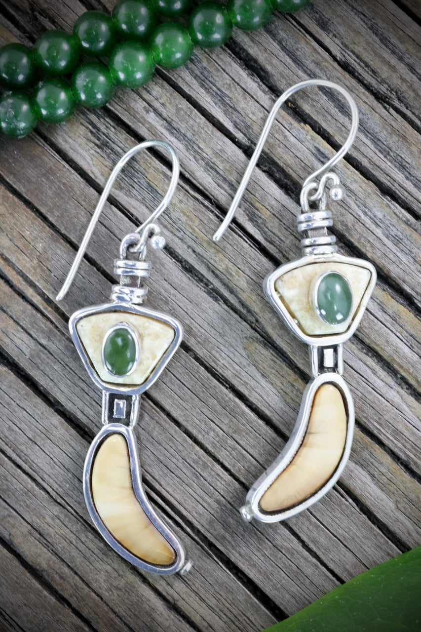 Ivory & Jade Earrings