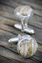 Round Mammoth Tooth Cuff Links
