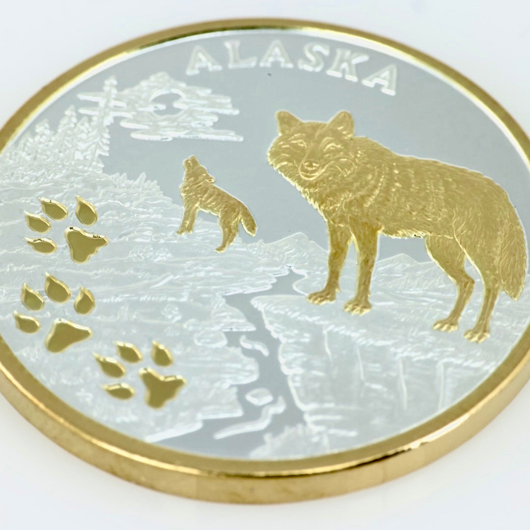 Wolf Tracks w/Gold Relief