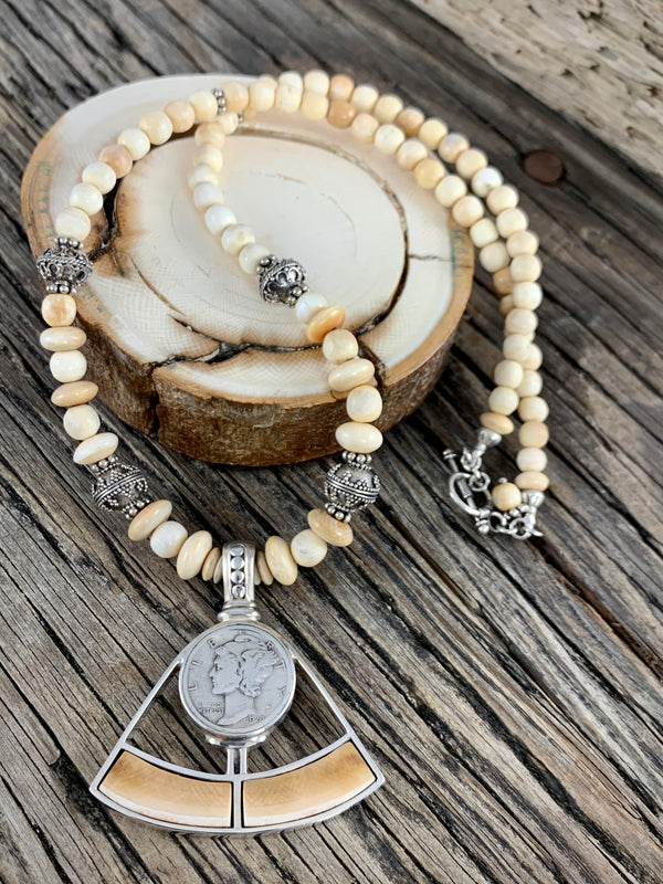 Ivory & Coin Necklace