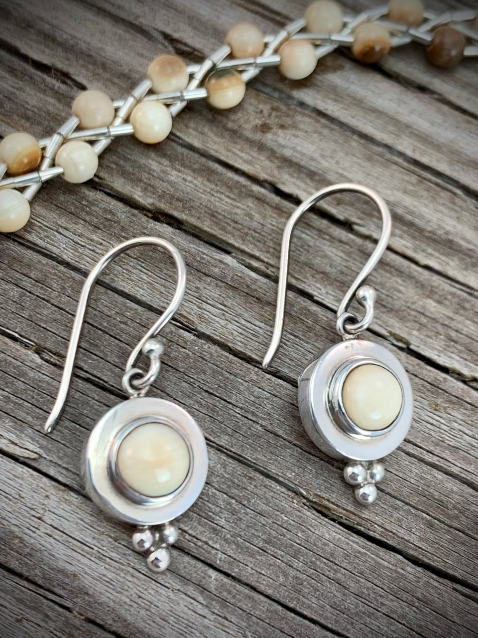 Ivory Cabochon Earring