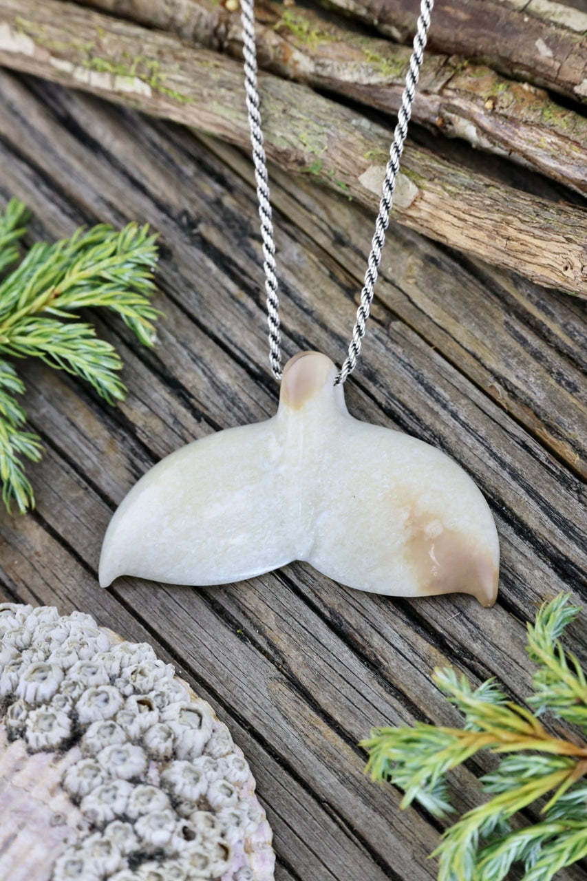 Walrus Ivory Whale Tail Necklace