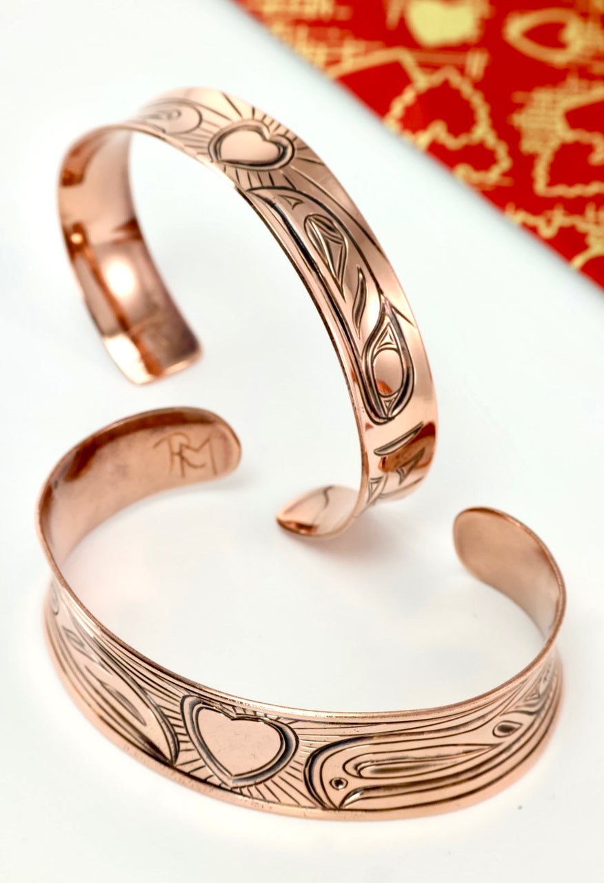 Lovebirds Concave Copper Bracelet