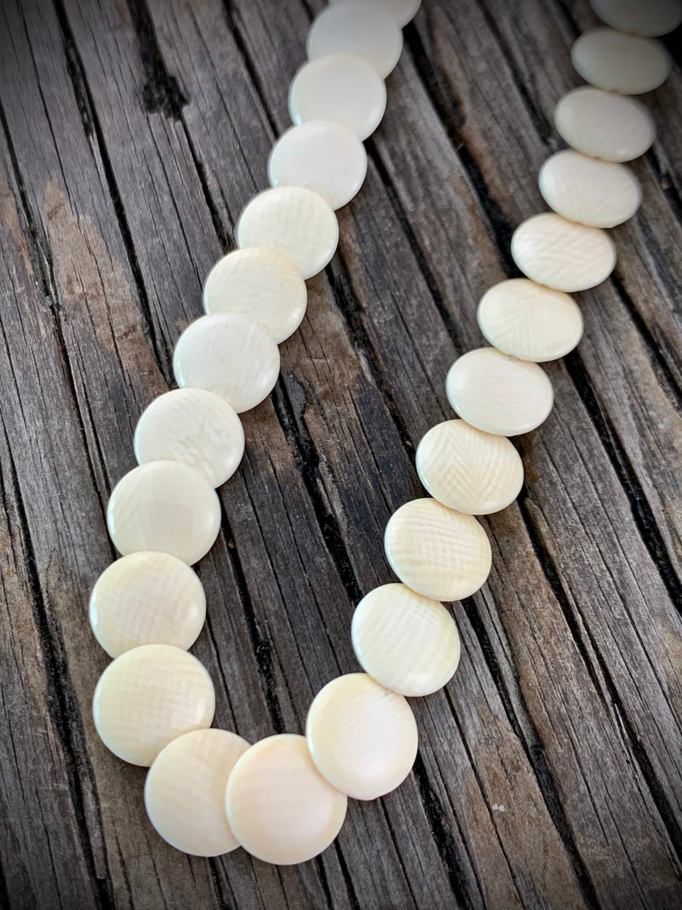 Mammoth Ivory Disc Necklace -20"