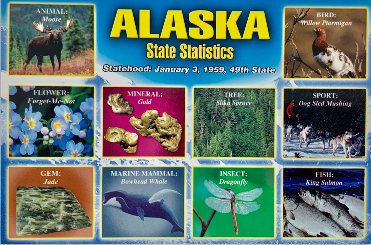 Alaska Statistics Postcard