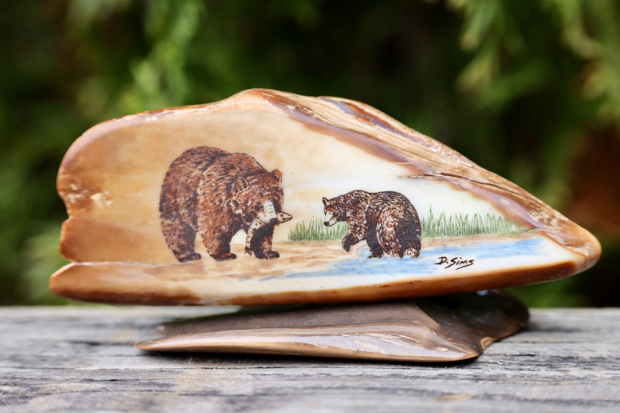 Scrimshaw - Bear & Salmon