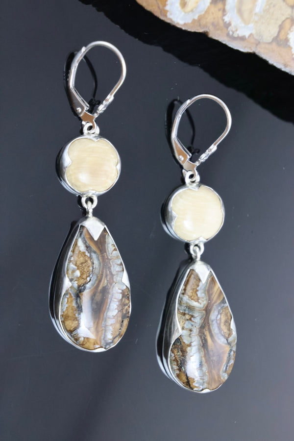 Mammoth Tooth & Ivory Earrings