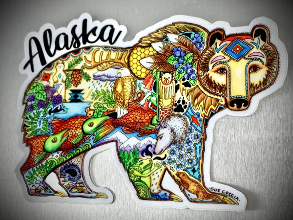 Alaska Grizzly Bear Sticker