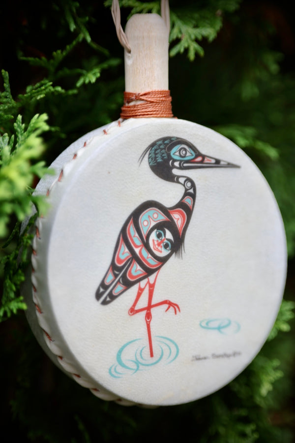 Heron Drum Ornament
