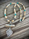 Ivory, Turquoise and Pottery Shard Necklace