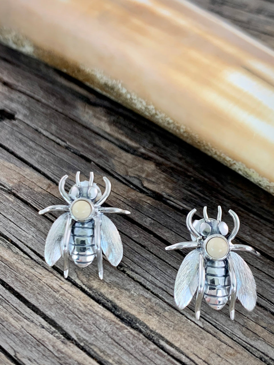 Ivory Bee Earrings
