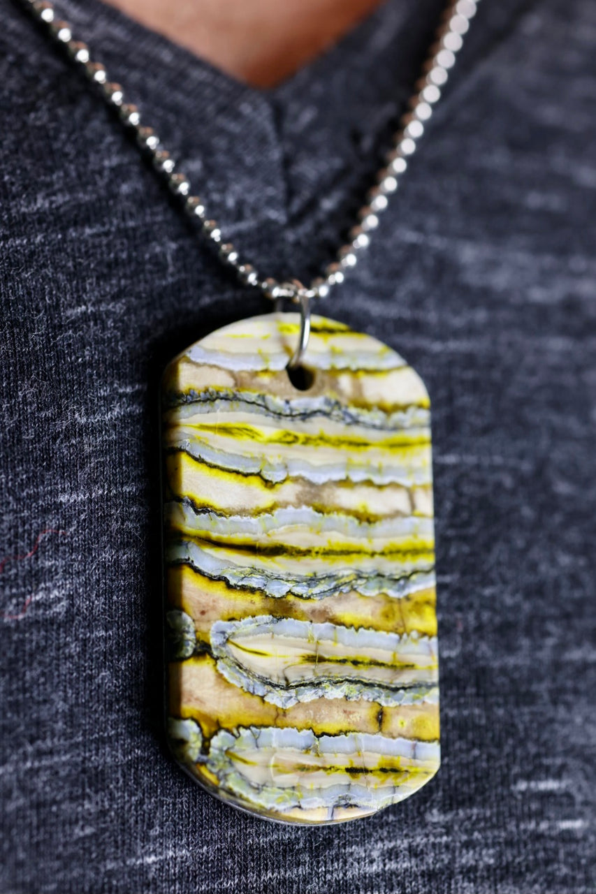 Mammoth Tooth Dog Tag - Yellow