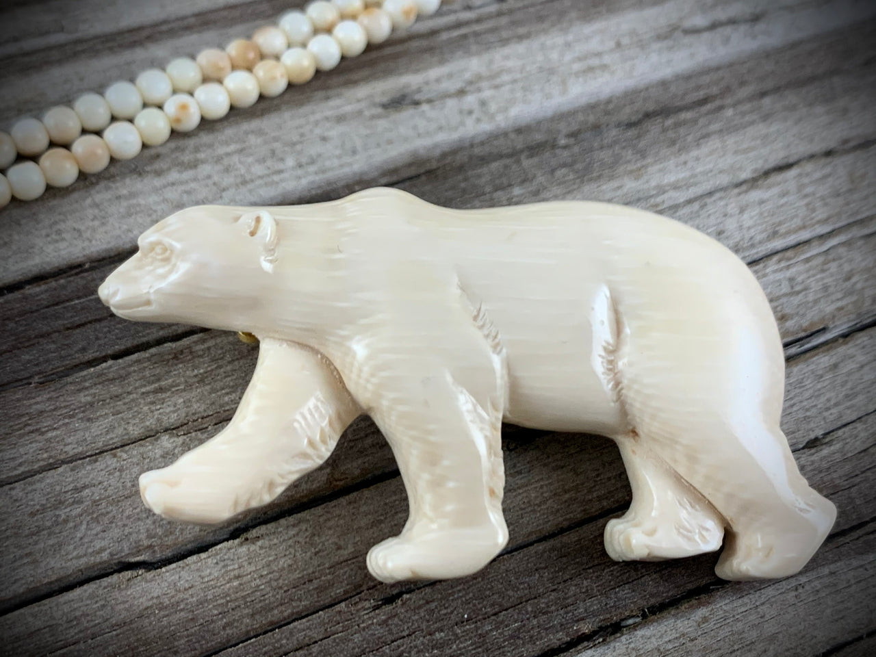 Polar Bear Ivory Brooch - 60mm