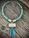 Walrus Ivory and Turquoise Necklace 18"