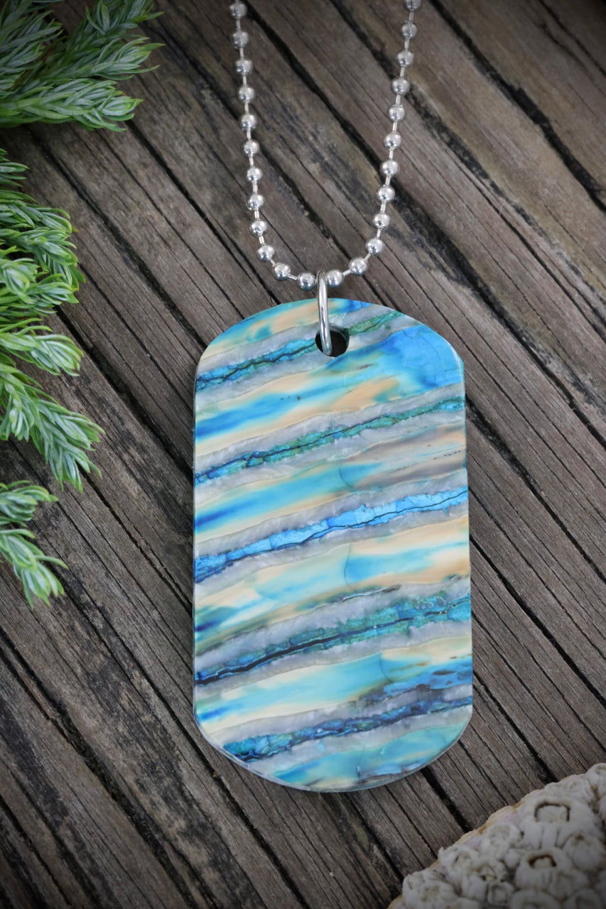 Mammoth Tooth Dog Tag - Turquoise
