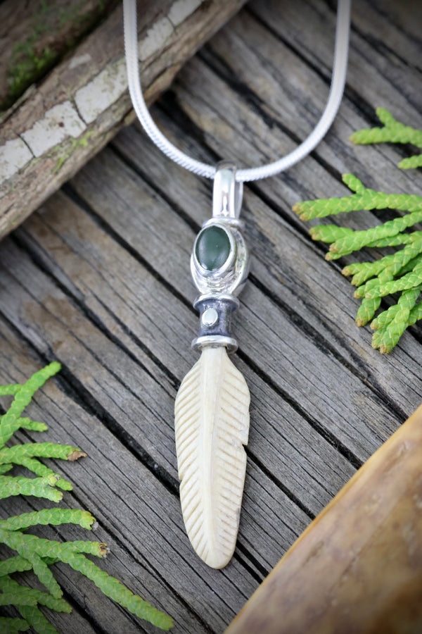 Feather with Jade
