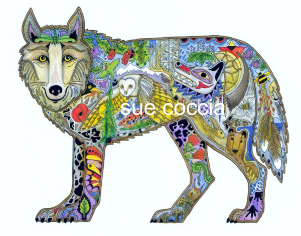Wolf Standing by Sue Coccia